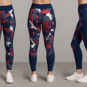 Tommy‎ Hilfiger Sport Leggings Womens Small Red White Blue Floral